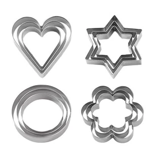 12pcs Cookie Cutters Kids Home Baking Metal Stainless Steel Cookie Cutter Mold - Picture 1 of 12