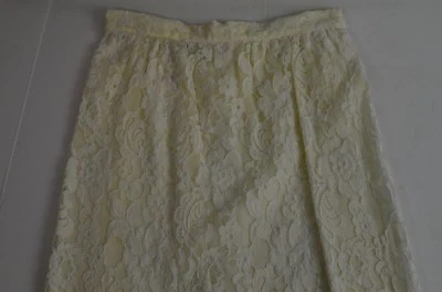 Jessica McClintock Women's Skirt Sz 6 USA Acetate Lace Floral Ivory Casual Boho — 第 1/4 张图片