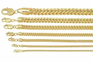 Brand New 10k Yellow Gold Franco Chain Necklace 1.5mm-6mm Sz 16"-40" Hollow - Picture 1 of 16