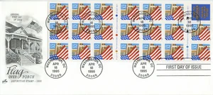 #2920a ArtCraft BOOKLET PANE OF 18 - FLAG OVER PORCH 1995 PERFECT!!! - Picture 1 of 1