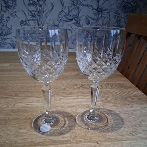 Galway Irish Crystal Set Of 2 Wine Glasses Goblets - Picture 1 of 7