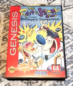 Ren & Stimpy Show Sega Genesis Complete Cib Complete Manual EX Cleaned & Tested - Bild 1 von 4