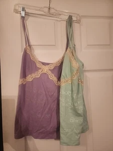 2 Calvin Klein Spaghetti Strap Tops Size Large Euc - Picture 1 of 7