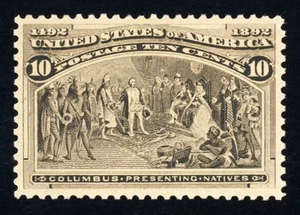 #237, 10c Columbian, XF-OG-NH, pristine & bright, 2006 PSE (graded 90, nh) - Picture 1 of 1