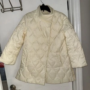 NWOT J. MCLAUGHLIN Mock Neck Quilted A Line Puffer Coat Small Cream - Picture 1 of 8