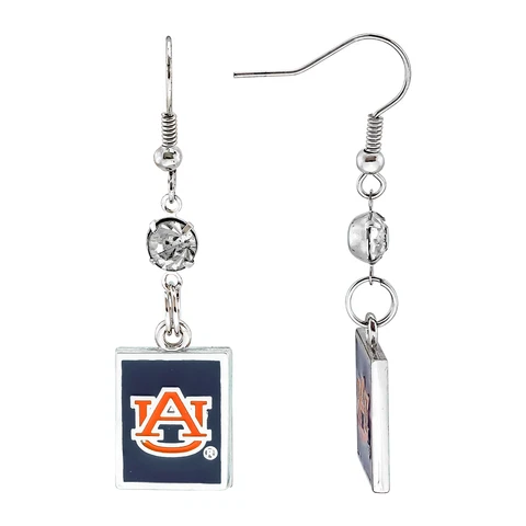 New Auburn Tigers Women's Square Dangle Earrings, Fish Hook, NCAA Cover