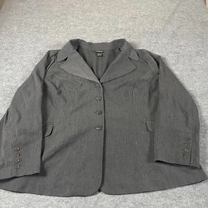 Lane Bryant Coat Womens 26 Gray Single Breasted Pockets Stretch Lightweight - Picture 1 of 11