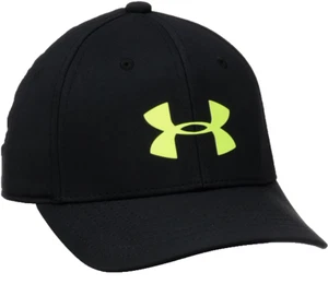 ¡NUEVO! Sombrero de golf Under Armour [S/M] para jóvenes niños ajuste elástico-negro/amarillo 1242629 - Imagen 1 de 2