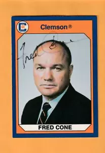 Tarjeta firmada por Fred Cone Clemson Tigers 1990 AUTO Dallas Cowboys GB Packers 1E - Imagen 1 de 2