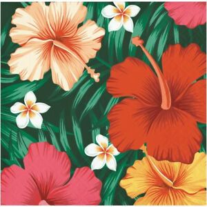 Tropical Flowers Beverage Paper Napkins 16 Pack Luau Party Tableware Decorations