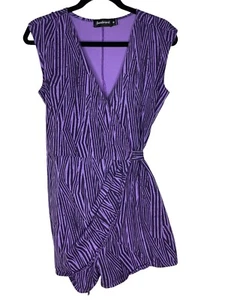 Betabrand Size Medium Wrap Romper Shorts One Piece Purple Sleeveless - Picture 1 of 8