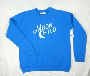 Sudadera gráfica para mujer niño azul peligroso algodón luna niño, grande - Imagen 1 de 2