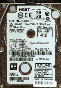HGST SATA 320GB HTS725032A7E630, P/N: 0J32733 MLC: DA5427 - Picture 1 of 1