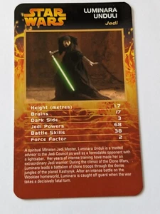 Luminara Unduli Top Trumps Star Wars episodios 1-3 2009 tarjeta individual - Imagen 1 de 5