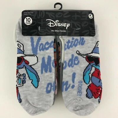 Disney Lilo And Stitch 10 pares de calcetines sin presentación talla 4-10 multicolor para mujer Foto 1 de 4