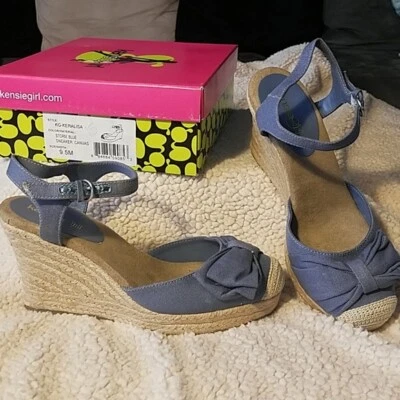 Cuña de lona azul KensieGirl Keralisa talla 9 1/2M Foto 1 de 4