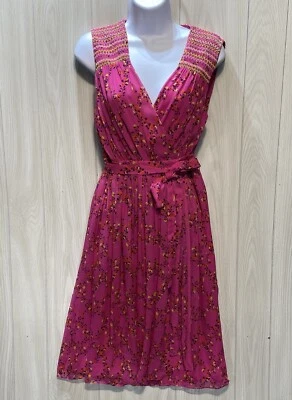 Diane von Furstenberg Bali Wrap Dress Size 4 100% Silk Pink Floral Garden Party - Image 1 of 4