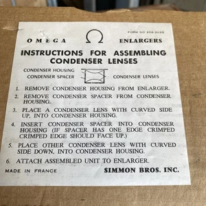 Omega Condenser Lenses Omega Linse - Foto 1 di 6