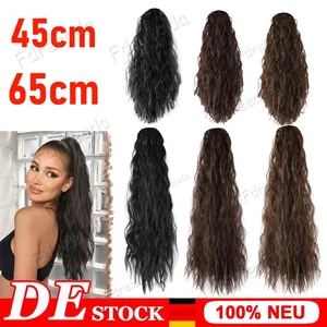 Klammer Clip in Pferdeschwanz Haarteil Zopf Ponytail Haarteil Extensions17"/25" - Bild 1 von 19