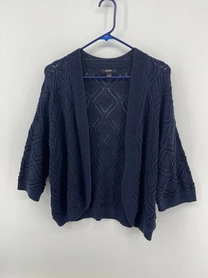 Cárdigan tejido Alfani para mujer frente abierto chaqueta suéter para mujer talla grande azul Foto 1 de 4