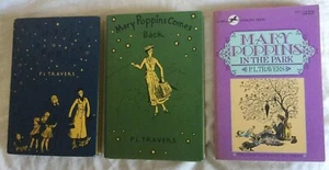 Mary Poppins, Mary Poppins Comes Back, Poppins in the Park 3 Books by PL Travers - Picture 1 of 12