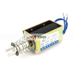 JF-1264 DC12V 500mA10mm 55N Tipo Empuje Marco Abierto Actuador Solenoide Electroimán - Imagen 1 de 4