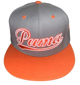 Gorra ajustable Puma gris Snapback Play for Life estilo de vida naranja rara - Imagen 1 de 12