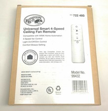 HAMPTON BAY Universal Smart 4-Speed Ceiling Fan Remote 99432