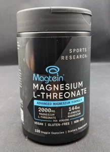 Magtein - Magnesium L - Threonate - 2000 mg - Gluten Free - 135 Veggie Capsules - Picture 1 of 7