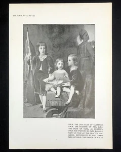 Duke of Clarence Duchess of Fife Duke of York Halftone Print 1895 The Album - Imagen 1 de 2