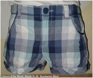 Shorts blau weiß kariert Gr.38 - Bundweite 40cm - Colours of the World - Bild 1 von 9