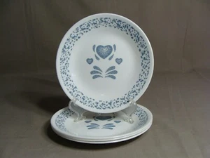 4 CORELLE 6 3/4" Bread Plates In The Blue Hearts Pattern, USA  - Bild 1 von 3