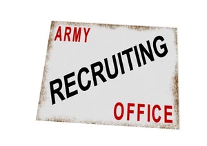 Army Recruitment Office Vintage Style Metal Sign Military Recruitment Metal Sign - Picture 1 of 1