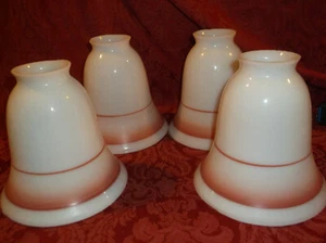 4 Vtg White Milk Glass Hobnail Chandelier Light Lamp Shades 2" Fitter - Picture 1 of 2