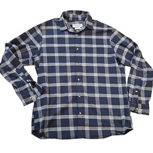 Mizzen + Main Trim Fit Check Board Blue Activewear Flannel Men's XXL Made In USA - Picture 1 of 4