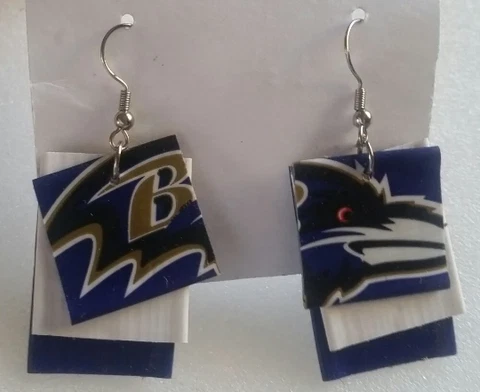 Baltimore Ravens NFL football earrings duct tape duck lightweight handmade Cover