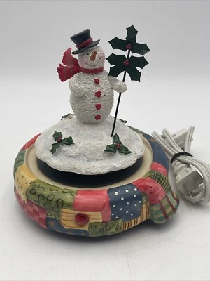 Muñeco de nieve Navidad Candelabro Topper y calentador de velas eléctrico Combo Foto 1 de 4