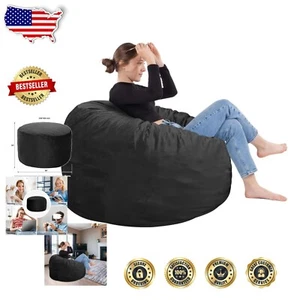 Spacious 36 Inch Velvet Bean Bag Chair for Ultimate Comfort and Relaxation - Picture 1 of 8
