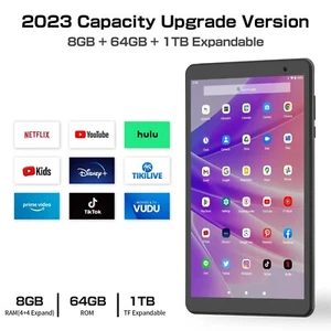 8" PRITOM B8 HD Tablet: IPS LCD, Android 13, 8GB RAM, 64GB+1TB Storage Expand