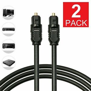 2-Pack 6 FT Digital Fiber Optic Audio Cable Optical SPDIF TosLink