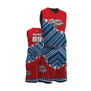 Uniforme deportivo personalizado personalizado para hombre y mujer - estrellas y rayas - baloncesto - Imagen 1 de 7