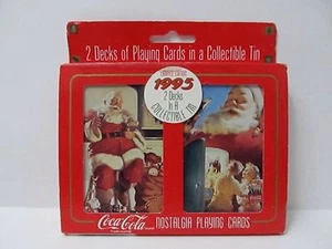 Vintage Coca Cola Playing Cards Christmas Santa 334 Double Deck Sealed 1995 USA - Picture 1 of 9