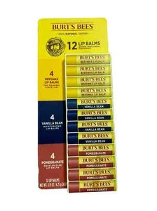 Burt's Bees Beeswax Lip Balms Beeswax, Vanilla, Pomegranate 0.15 oz (Pack of 12) - Picture 1 of 2