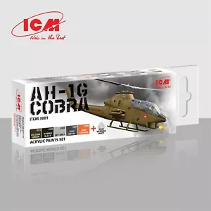 Juego de pintura ICM 3001 Acrilyc para helicóptero de ataque de EE. UU. AH-1G Cobra producción temprana - Imagen 1 de 14