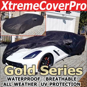 Chevrolet Corvette 2015 2015 cubierta de coche impermeable con bolsillo espejo negro - Imagen 1 de 12
