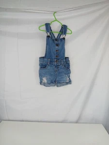 Cat & Jack jean denim overalls size XS 4-5 Shorts - Picture 1 of 4
