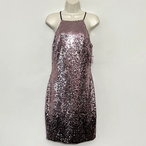 Windsor Womens Dress 9 Pink Burgundy Ombre Sequins Sheath Party Disco New Years - Picture 1 of 12