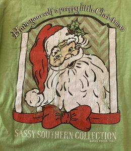Sassy Southern Collection Damen grün Grafikdruck Weihnachtsshirt Größe Medium - Bild 1 von 8