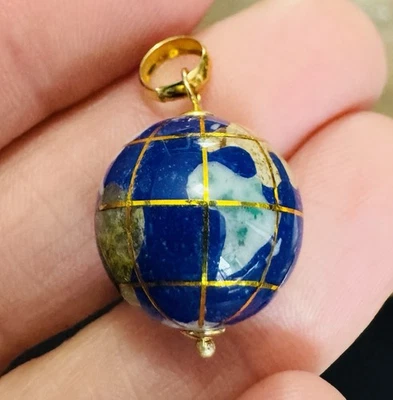 Colgante Globo Tierra Michael Anthony Multi Piedras Preciosas Incrustación Oro 14K con Caja y Certificado de Autenticidad Foto 1 de 4