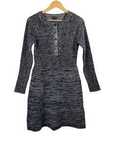 Club Monaco Wollmischung Pullover Kleid Preppy Money Grau 90er Grobstrick Gr. M - Bild 1 von 8